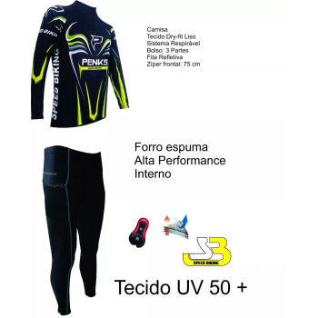 Conjunto Penks Speed Biking Calça +camisa Manga Longa
