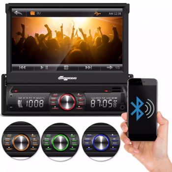 Dvd Player Quatro Rodas Bluetooth Mtc6617 Retrátil Touch Usb